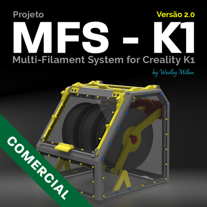 Projeto de Sistema Multi-Filamento para Creality K1 e Creality K1C (MFS-K1) - Ebook + Arquivos 3D