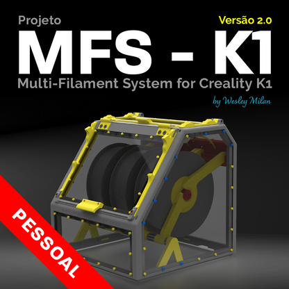 Projeto de Sistema Multi-Filamento para Creality K1 e Creality K1C (MFS-K1) - Ebook + Arquivos 3D